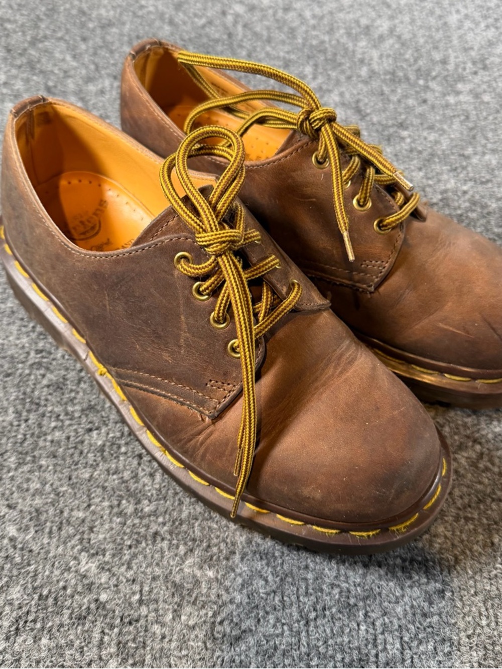 Dr. Martens 1461 Dark Gaucho Crazy Horse 4-Eye Shoe Doc size 3 Leather